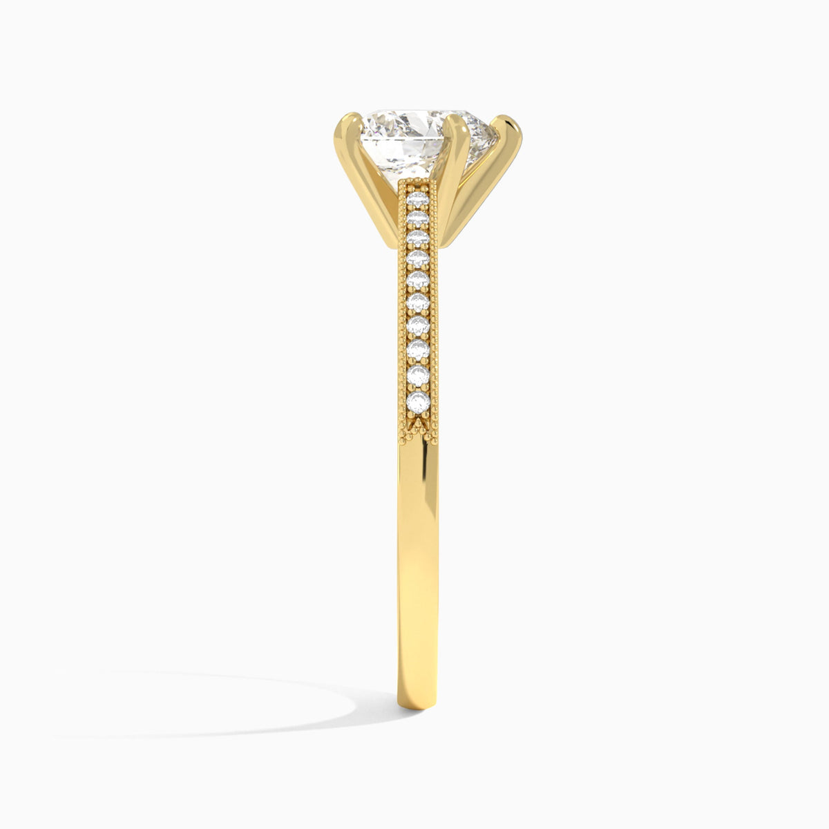 Heart Luxe Hudson Lab Grown Diamond Engagement Ring In 14K Yellow Gold, Side View