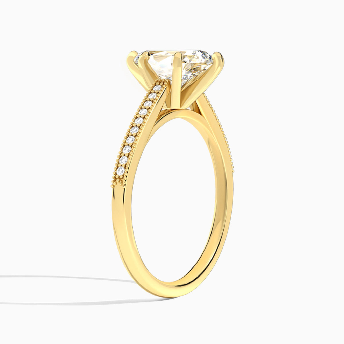 Pear Luxe Hudson Lab Grown Diamond Engagement Ring In 18K Yellow Gold, Angle View