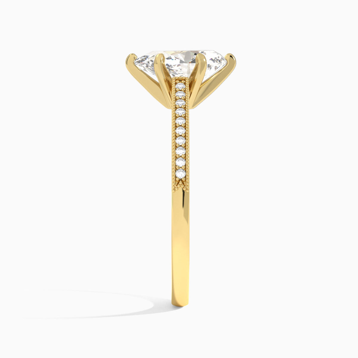 Pear Luxe Hudson Lab Grown Diamond Engagement Ring In 14K Yellow Gold, Side View