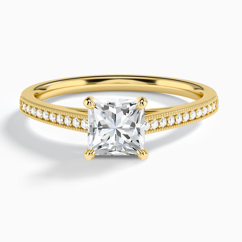 Princess Luxe Hudson Lab Grown Diamond Engagement Ring In 18K Yellow Gold - Lucenjuri