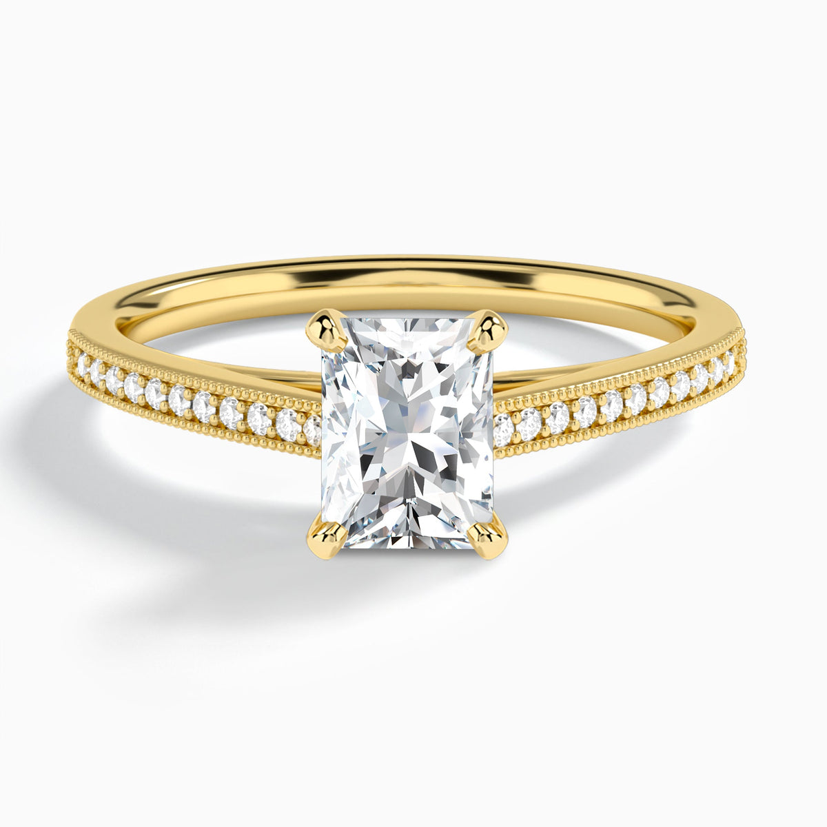 Radiant Luxe Hudson Lab Grown Diamond Engagement Ring In 14K Yellow Gold - Lucenjuri