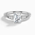 Camellia Vintage Milgrain Scalloped Diamond Engagement Ring