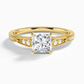 Camellia Vintage Milgrain Scalloped Diamond Engagement Ring