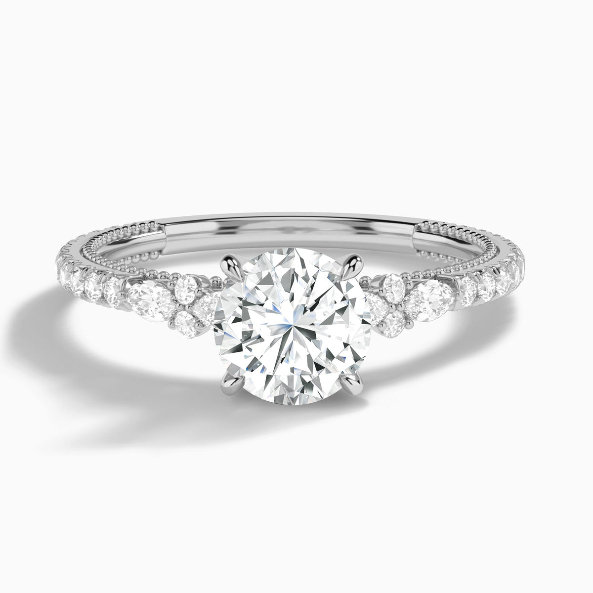 Round Celestia Lab Grown Diamond Engagement Ring In Platinum - Lucenjuri