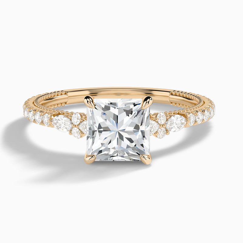 Princess Celestia Lab Grown Diamond Engagement Ring In 14K Rose Gold - Lucenjuri