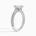 Marquise Luxe Francis Engraved Lab Diamond Engagement Ring In Platinum, Angle View