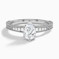 Pear Luxe Francis Engraved Lab Diamond Engagement Ring In Platinum - Lucenjuri