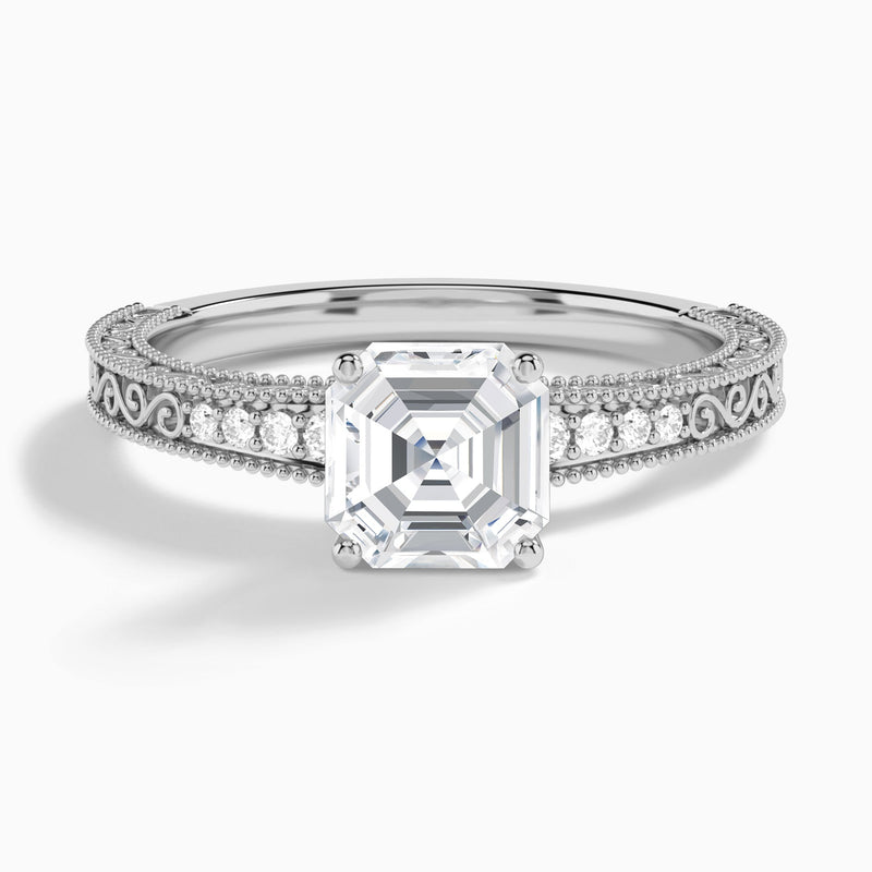 Luxe Francis Engraved Diamond Engagement Ring