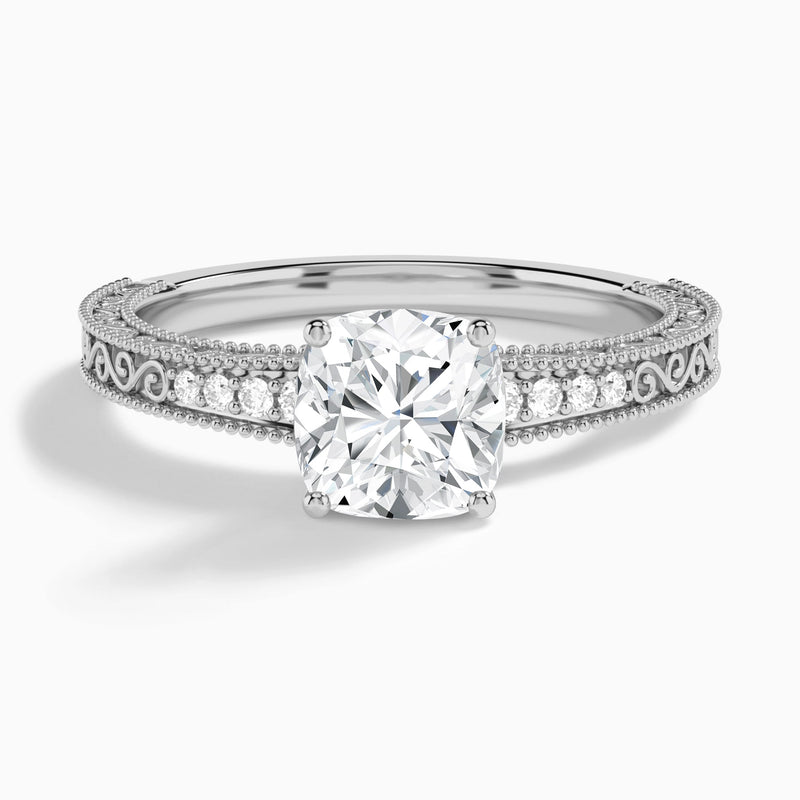 Luxe Francis Engraved Diamond Engagement Ring