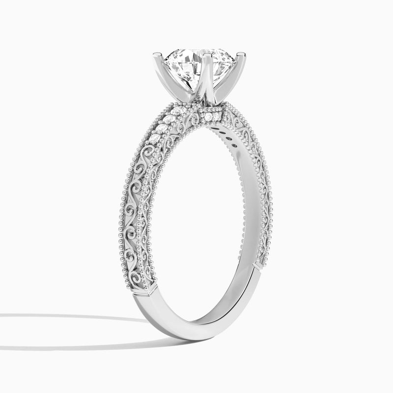 Luxe Francis Engraved Diamond Engagement Ring