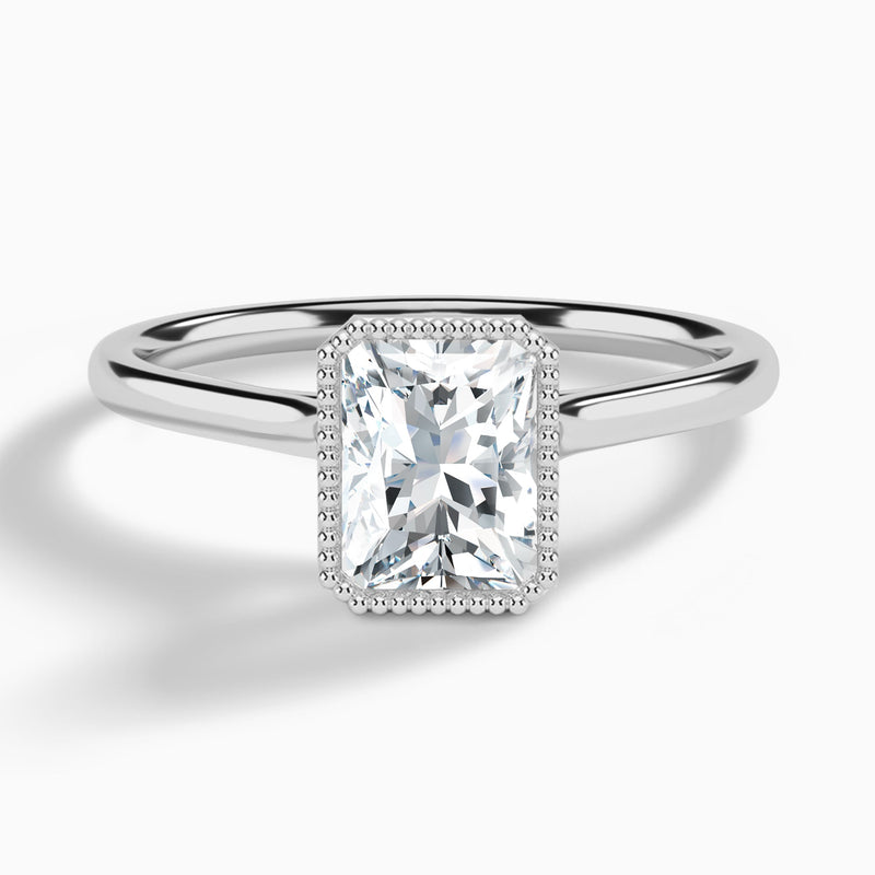 Radiant Eos Bezel Lab Diamond Engagement Ring In Platinum - Lucenjuri