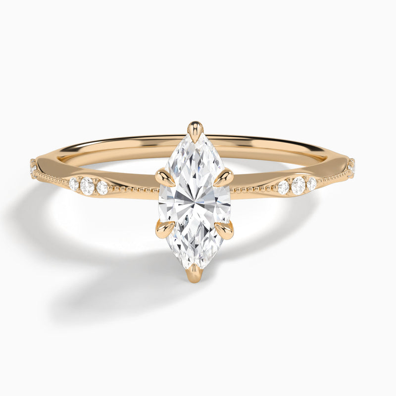 Marquise Aurora Lab Grown Diamond Engagement Ring In 14K Rose Gold - Lucenjuri