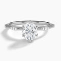 Oval Aurora Lab Grown Diamond Engagement Ring In 14K White Gold - Lucenjuri