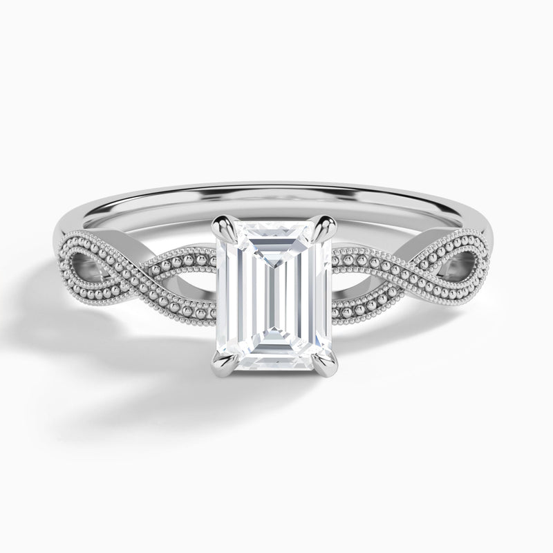 Emerald Infinito Lab Grown Diamond Engagement Ring In Platinum - Lucenjuri
