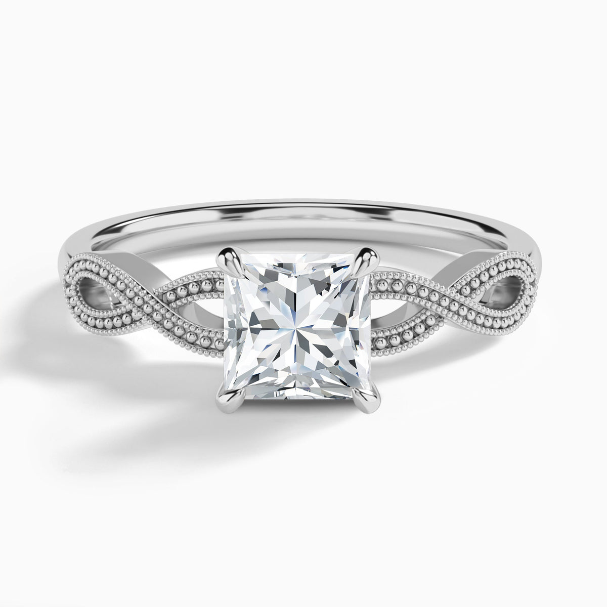 Princess Infinito Lab Grown Diamond Engagement Ring In Platinum - Lucenjuri