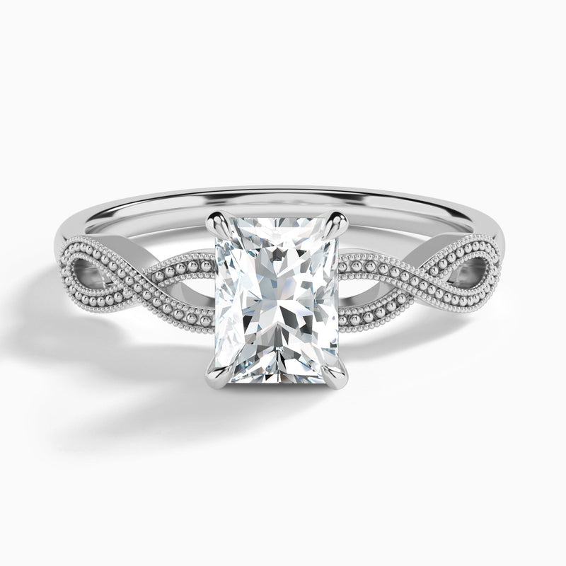 Radiant Infinito Lab Grown Diamond Engagement Ring In Platinum - Lucenjuri