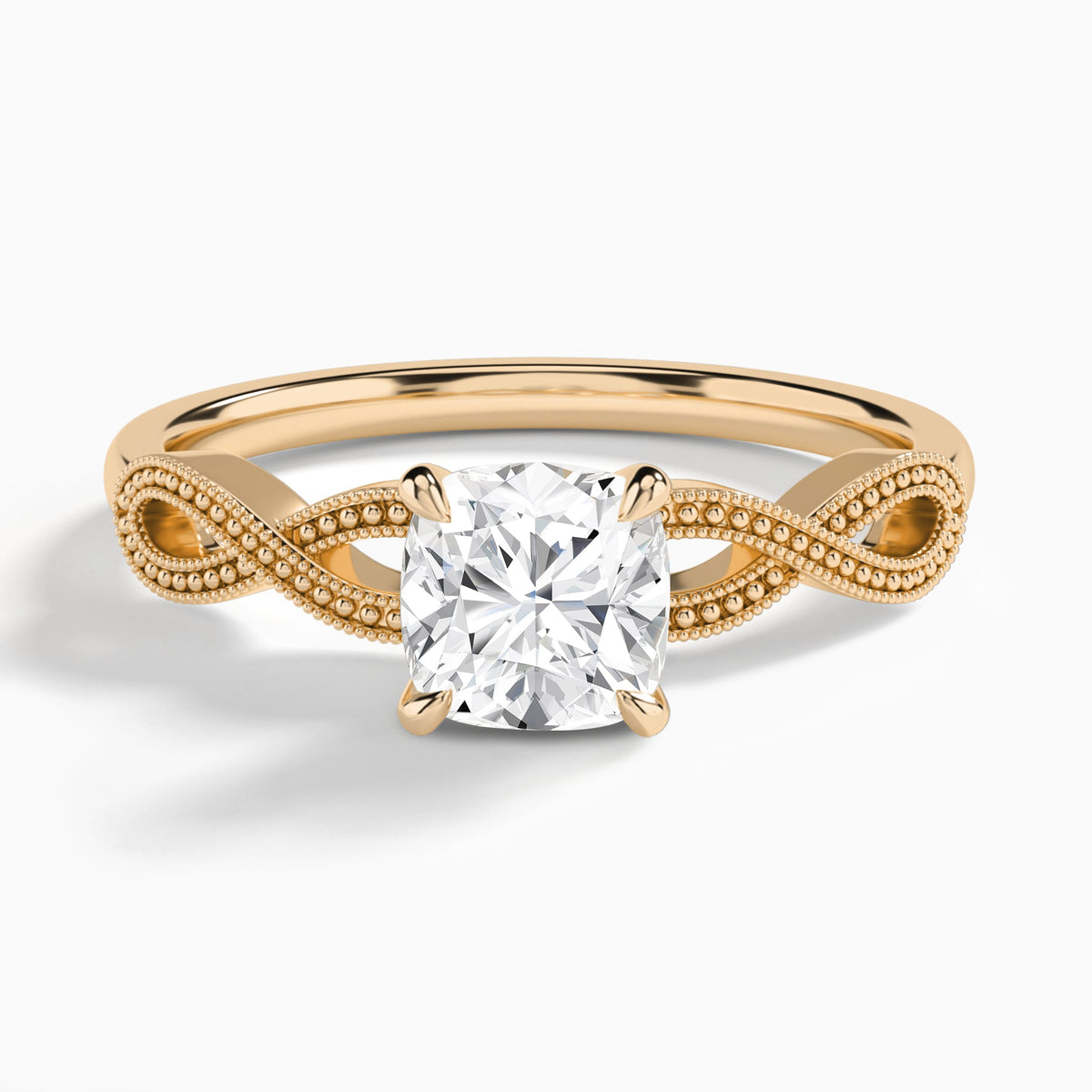 Cushion Infinito Lab Grown Diamond Engagement Ring In 14K Rose Gold - Lucenjuri
