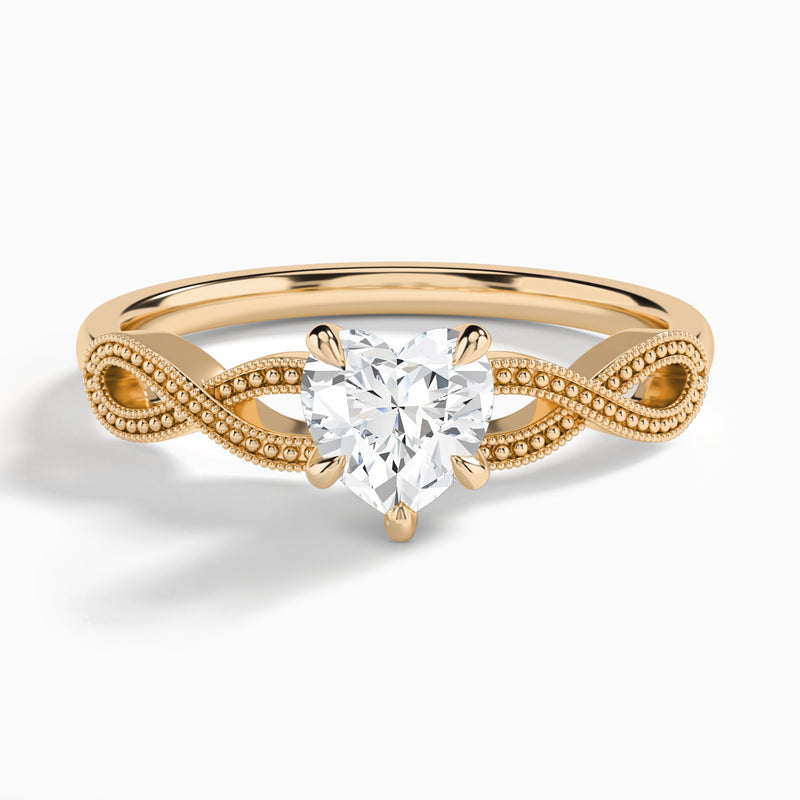 Heart Infinito Lab Grown Diamond Engagement Ring In 14K Rose Gold - Lucenjuri