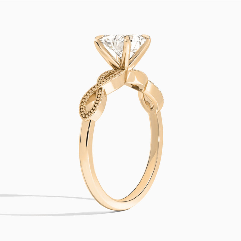 Heart Infinito Lab Grown Diamond Engagement Ring In 14K Rose Gold, Angle View