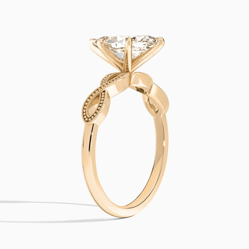 Marquise Infinito Lab Grown Diamond Engagement Ring In 14K Rose Gold, Angle View