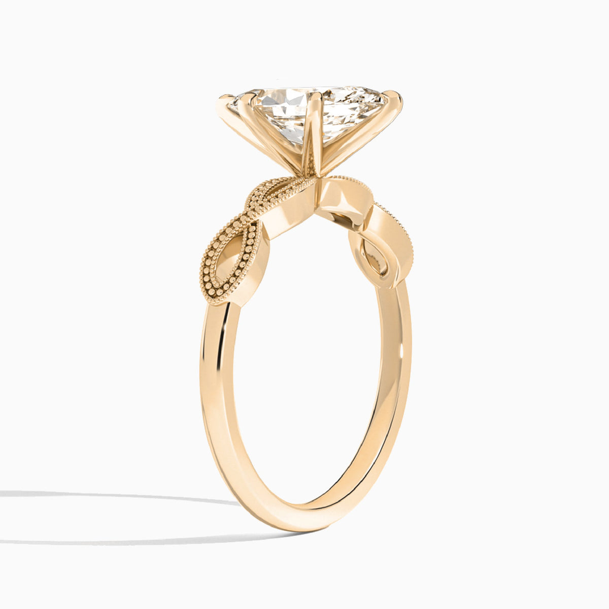 Marquise Infinito Lab Grown Diamond Engagement Ring In 14K Rose Gold, Angle View