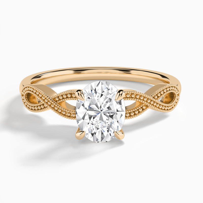 Oval Infinito Lab Grown Diamond Engagement Ring In 14K Rose Gold - Lucenjuri