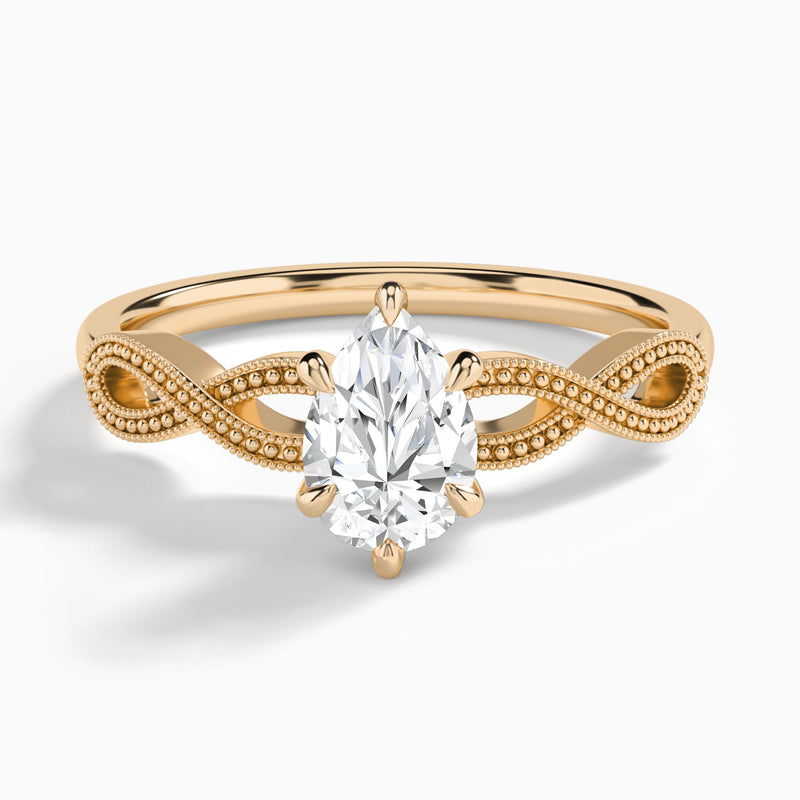 Pear Infinito Lab Grown Diamond Engagement Ring In 14K Rose Gold - Lucenjuri