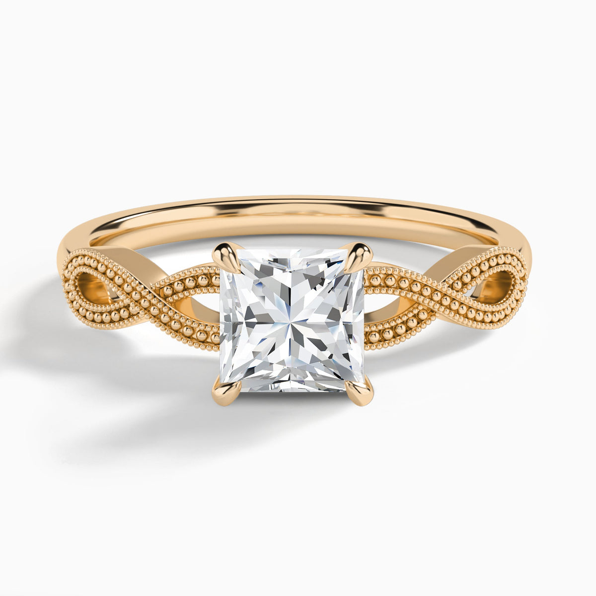 Princess Infinito Lab Grown Diamond Engagement Ring In 14K Rose Gold - Lucenjuri