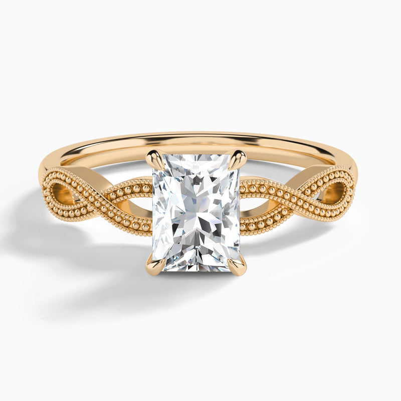 Radiant Infinito Lab Grown Diamond Engagement Ring In 14K Rose Gold - Lucenjuri