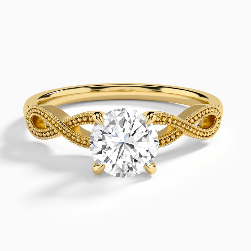 Round Infinito Lab Grown Diamond Engagement Ring In 18K Yellow Gold - Lucenjuri