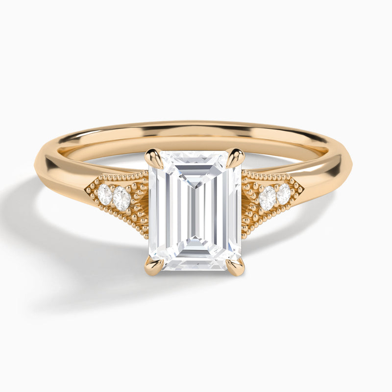 Emerald Yvette Lab Grown Diamond Engagement Ring In 14K Rose Gold - Lucenjuri