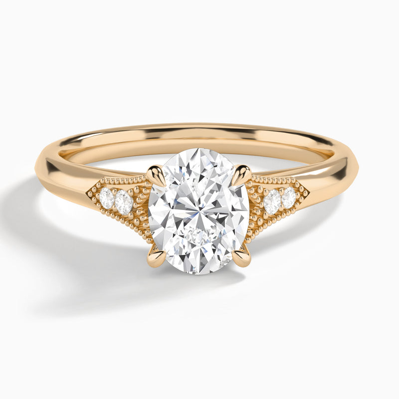 Oval Yvette Lab Grown Diamond Engagement Ring In 14K Rose Gold - Lucenjuri