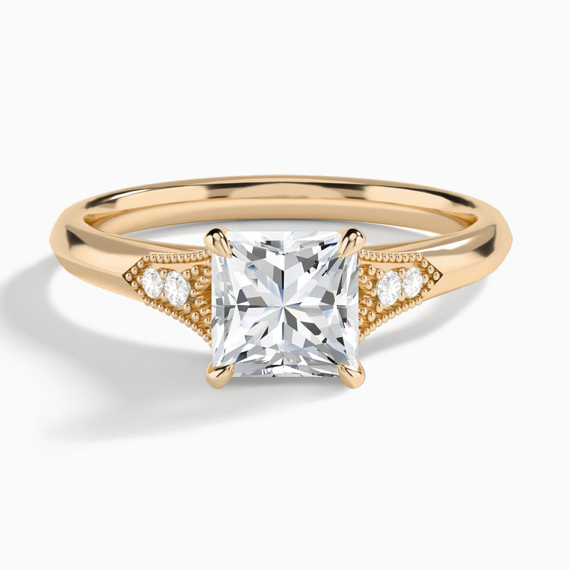 Princess Yvette Lab Grown Diamond Engagement Ring In 14K Rose Gold - Lucenjuri