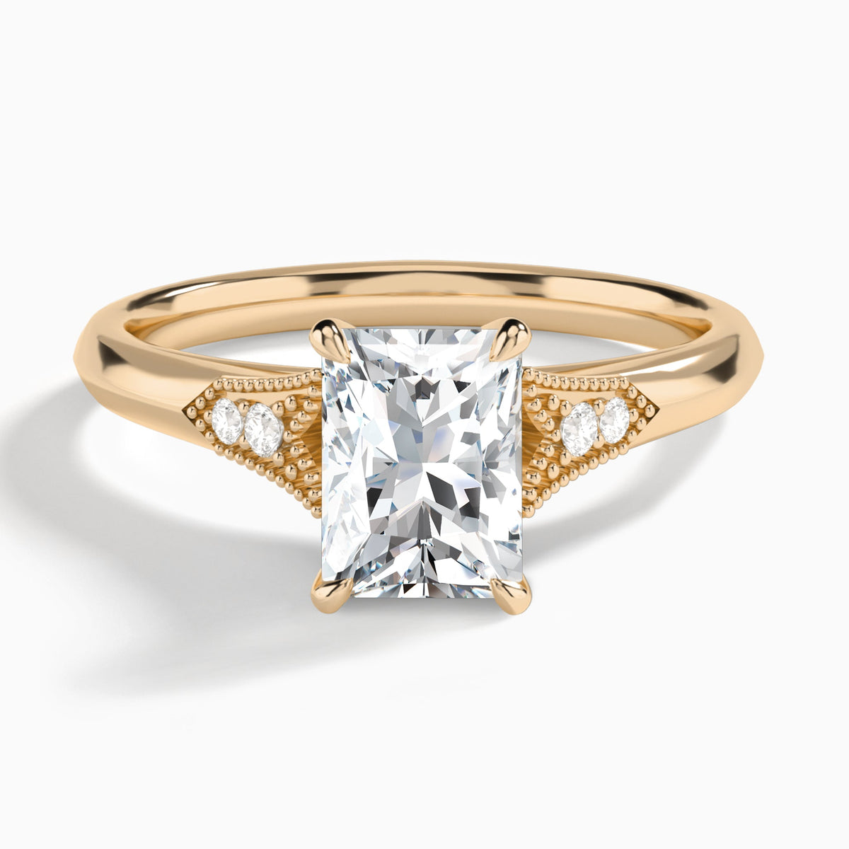 Radiant Yvette Lab Grown Diamond Engagement Ring In 14K Rose Gold - Lucenjuri