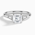 Asscher Yvette Lab Grown Diamond Engagement Ring In 14K White Gold - Lucenjuri