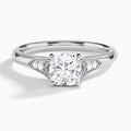 Cushion Yvette Lab Grown Diamond Engagement Ring In 14K White Gold - Lucenjuri