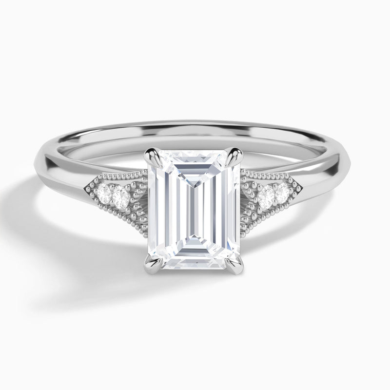 Emerald Yvette Lab Grown Diamond Engagement Ring In 14K White Gold