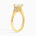 Princess Yvette Lab Grown Diamond Engagement Ring In 14K Yellow Gold, Angle View