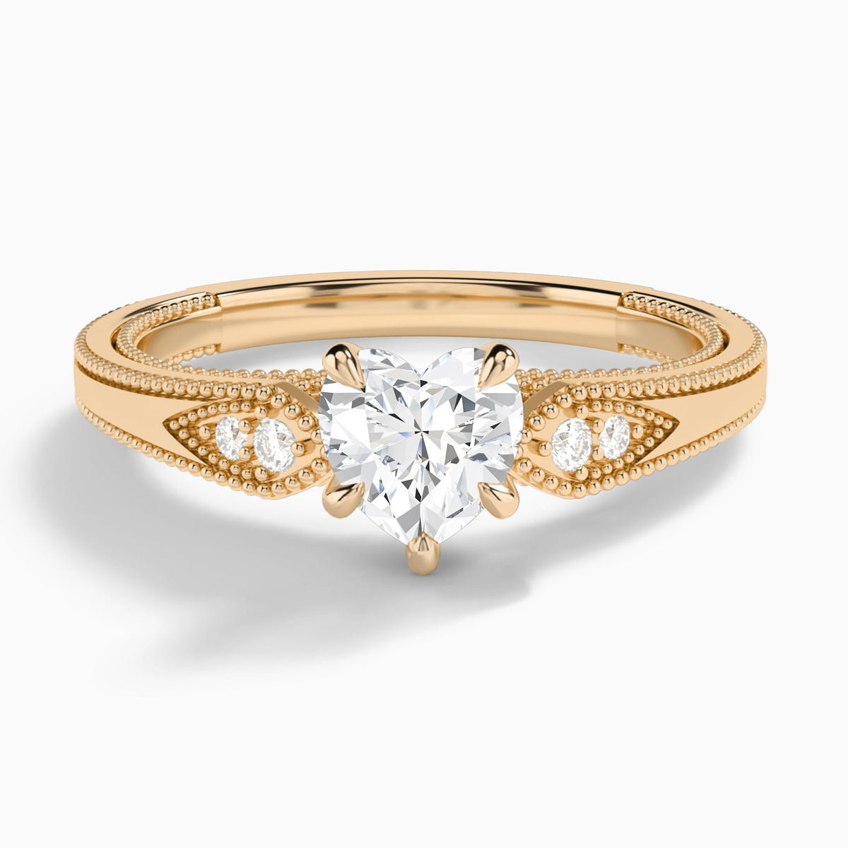 Heart Wynter Lab Grown Diamond Engagement Ring In 14K Rose Gold - Lucenjuri