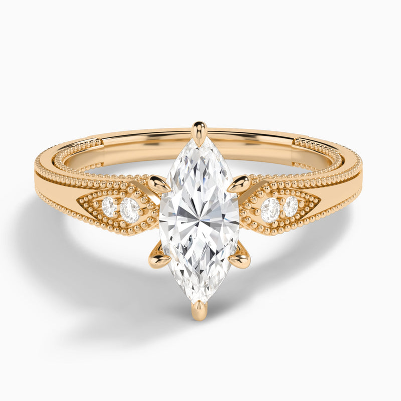 Marquise Wynter Lab Grown Diamond Engagement Ring In 14K Rose Gold - Lucenjuri
