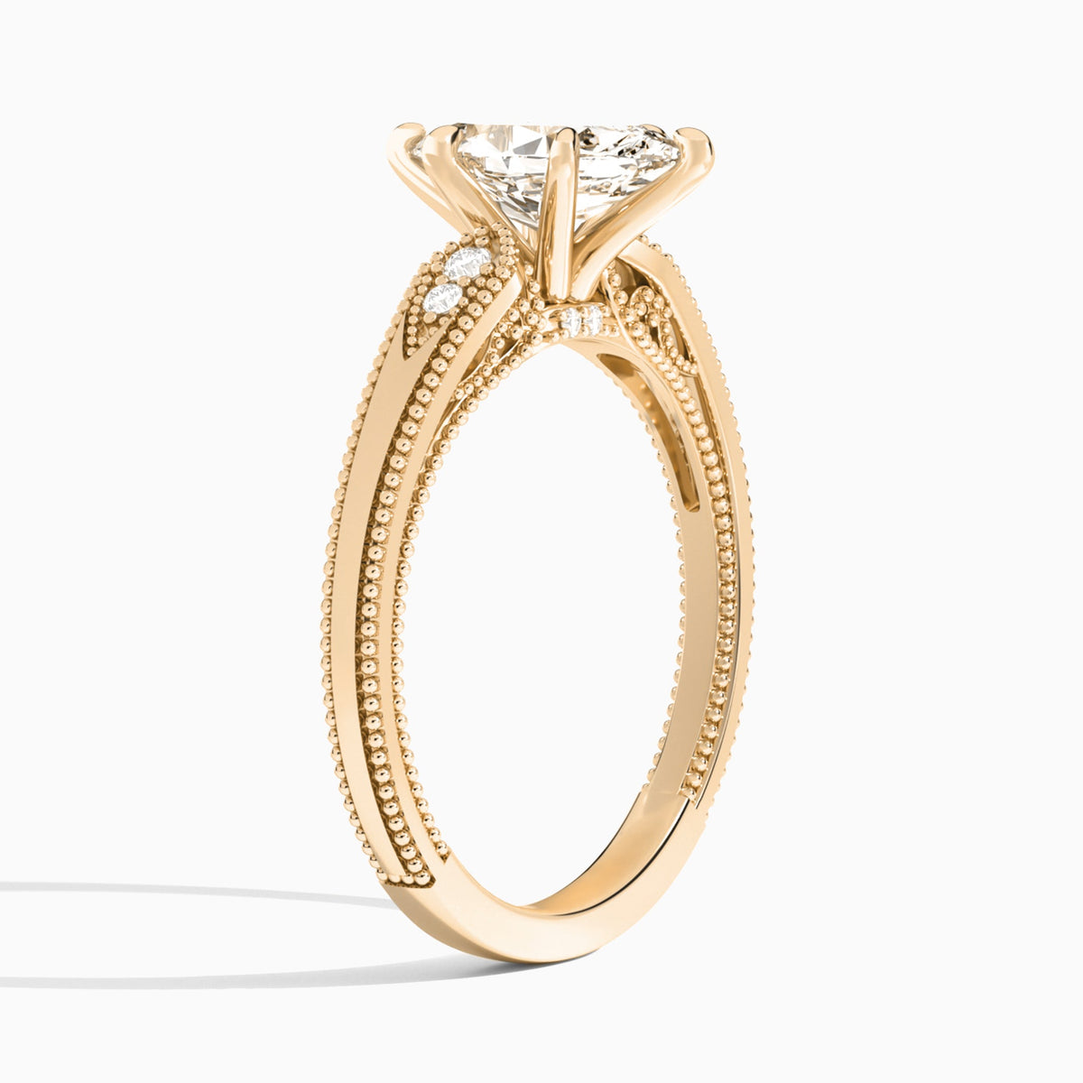 Marquise Wynter Lab Grown Diamond Engagement Ring In 14K Rose Gold, Angle View