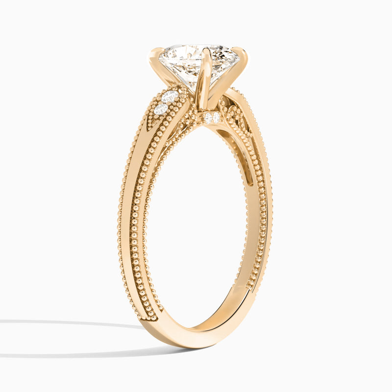 Oval Wynter Lab Grown Diamond Engagement Ring In 14K Rose Gold, Angle View
