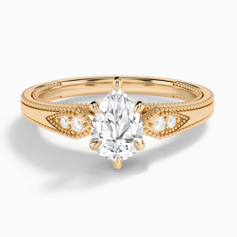 Pear Wynter Lab Grown Diamond Engagement Ring In 14K Rose Gold - Lucenjuri