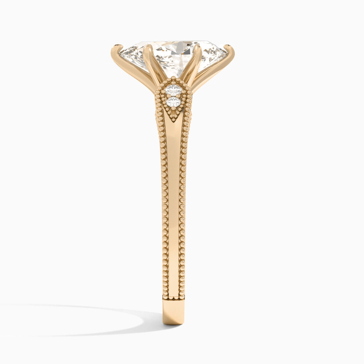 Pear Wynter Lab Grown Diamond Engagement Ring In 14K Rose Gold, Side View