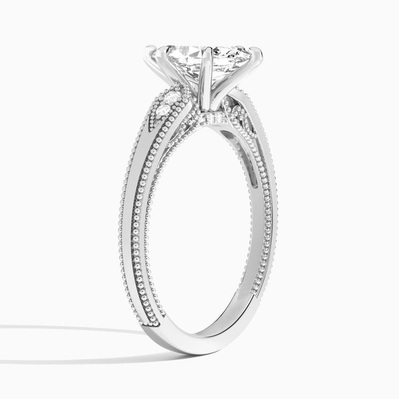 Marquise Wynter Lab Grown Diamond Engagement Ring In 14K White Gold, Angle View