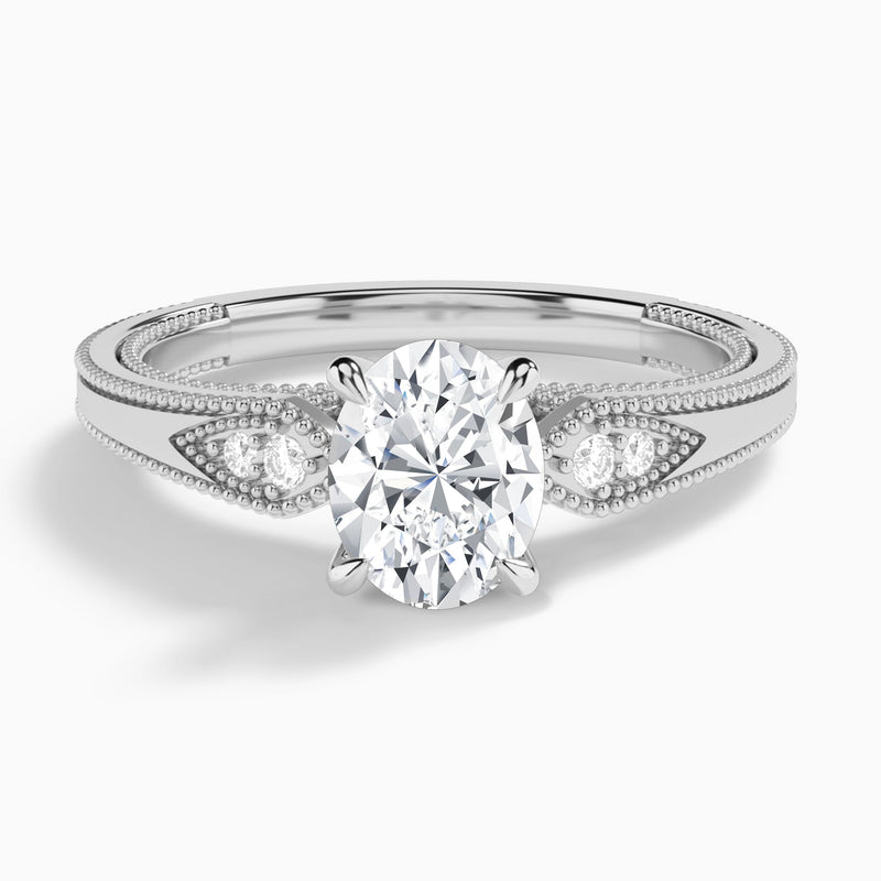 Oval Wynter Lab Grown Diamond Engagement Ring In 14K White Gold - Lucenjuri