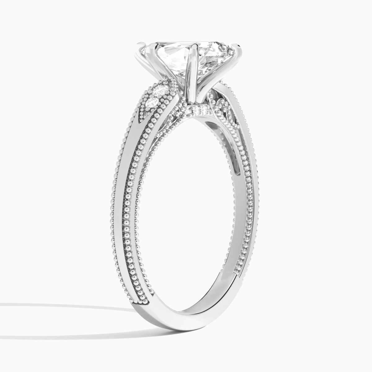 Pear Wynter Lab Grown Diamond Engagement Ring In 14K White Gold, Angle View