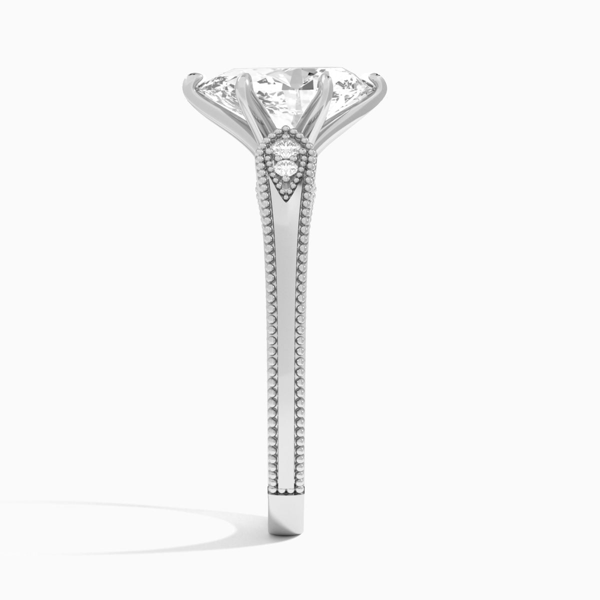 Pear Wynter Lab Grown Diamond Engagement Ring In 18K White Gold, Side View