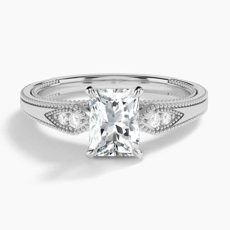Radiant Wynter Lab Grown Diamond Engagement Ring In 14K White Gold - Lucenjuri
