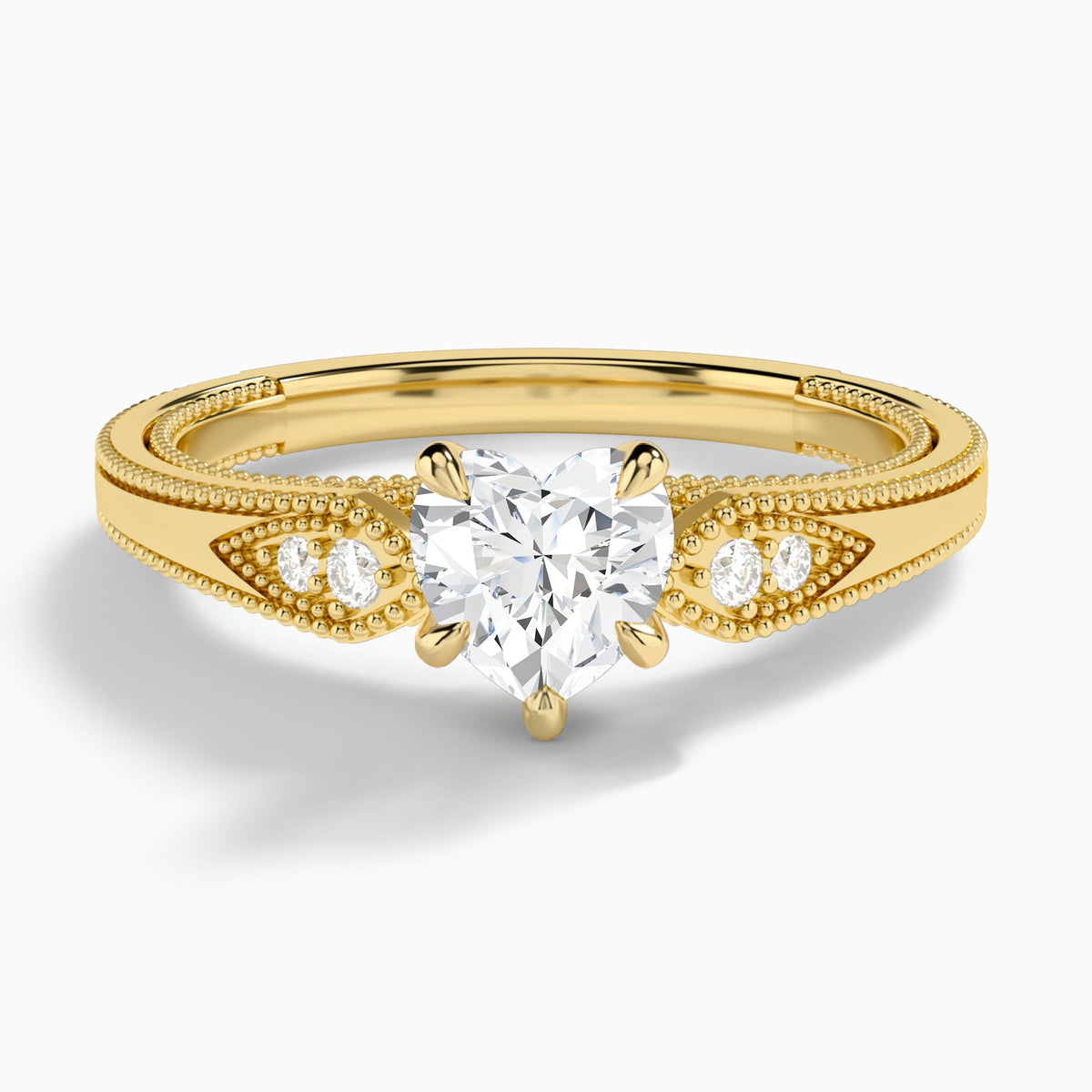 Heart Wynter Lab Grown Diamond Engagement Ring In 18K Yellow Gold - Lucenjuri